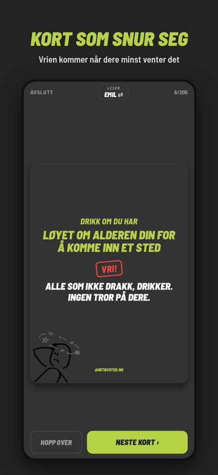 Et kort med vri